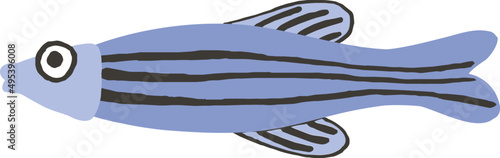 Funny Fish Childish Cartoon Illustration