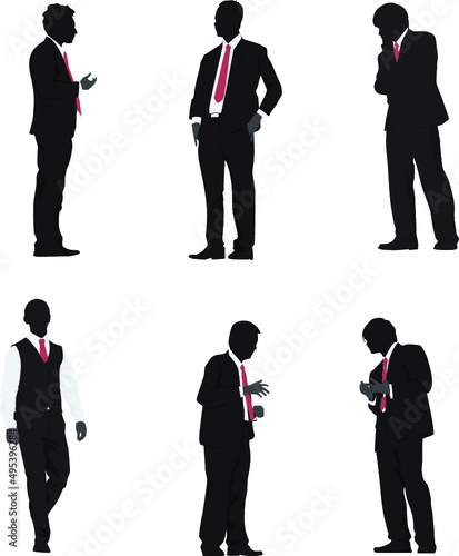 business people set | business-people-silhouettes | black and white people | shadow people