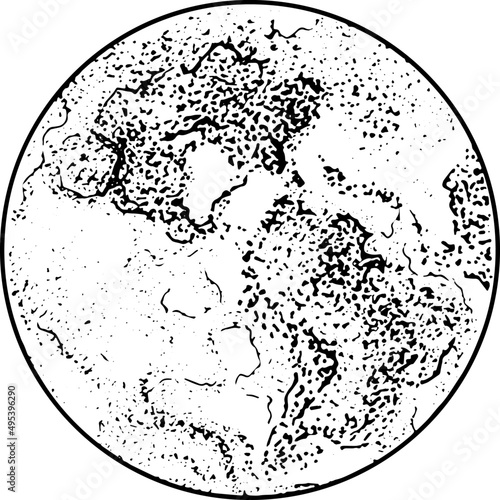 Solar System Planet Hand Drawn Monochrome Illustration