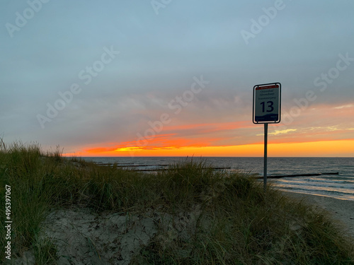 Sonnenuntergang Weststrand Ahrenshoop Darss Fischland Zingst Mecklenburg-Vorpommern