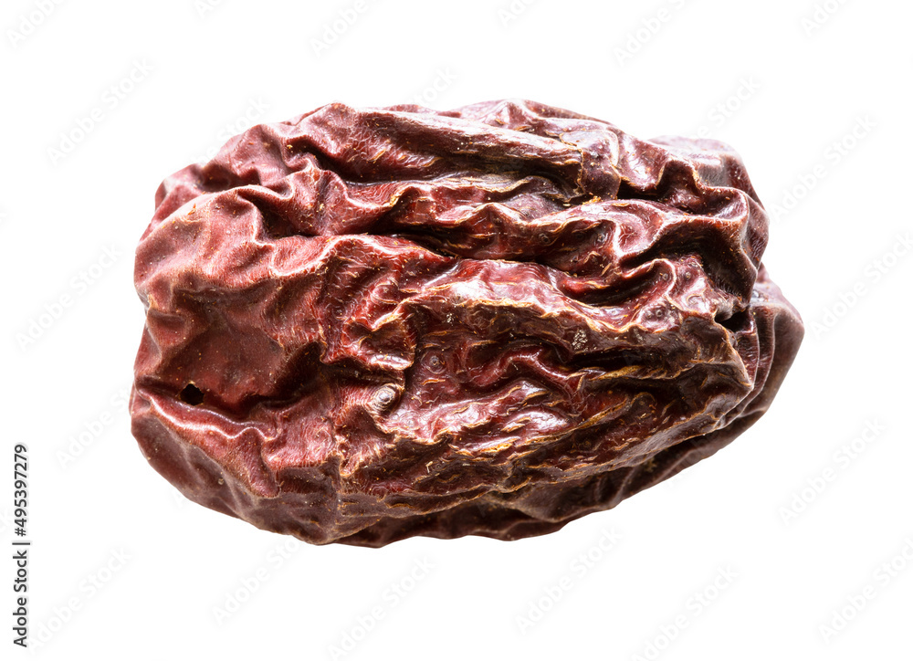single dried jujube (chinese date) fruit isolated on white background single dried jujube (chinese date) fruit isolated on white background