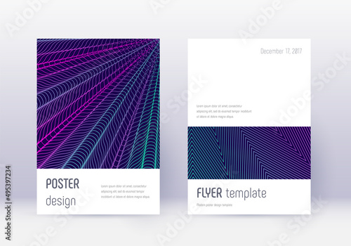 Minimalistic cover design template set. Neon abstr