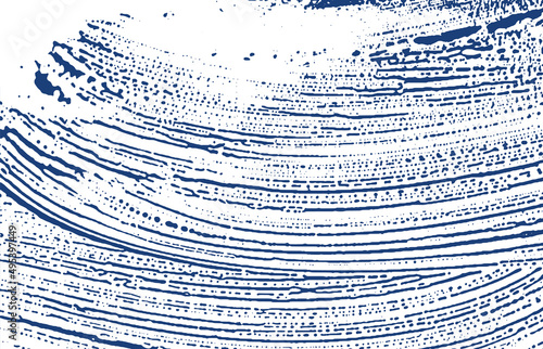 Grunge texture. Distress indigo rough trace. Ecsta