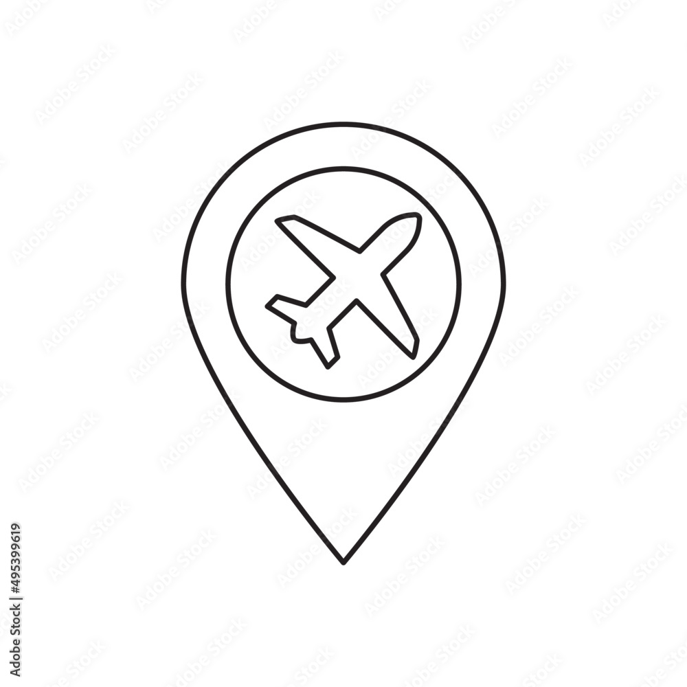 Flight travel icon line style icon, style isolated on white background