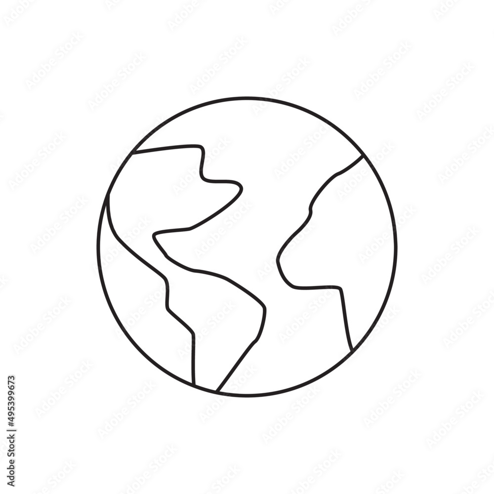 world icon line style icon, style isolated on white background