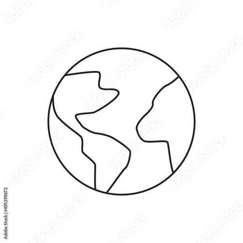 world icon line style icon, style isolated on white background