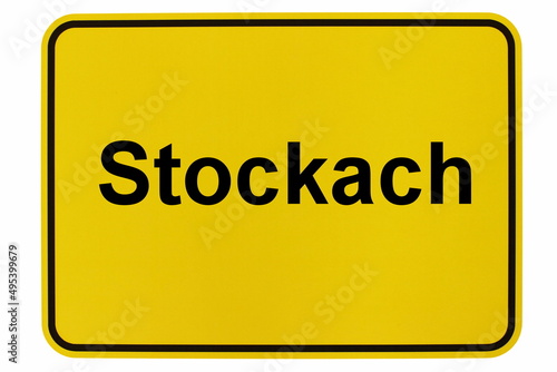 Illustration eines Ortsschildes der Stadt Stockach photo