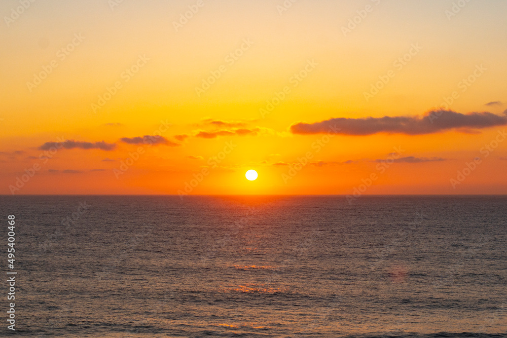 Beautiful sunset. Portugal. Region Algarve. Continental Europe's most South-western point, Sagres, Algarve, Portugal
