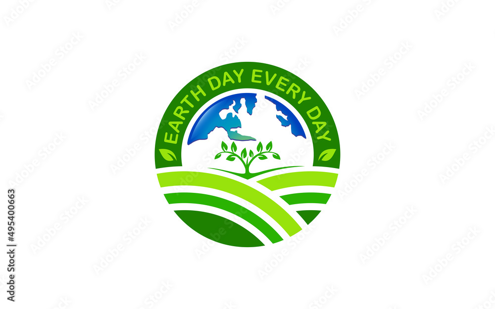  Illustration graphic vector of a happy earth day for environment safety celebration logo design template