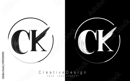 CK letter logo design template vector