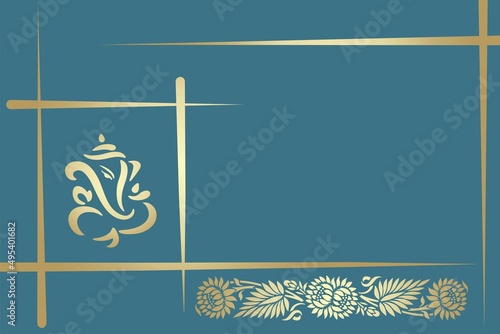 Ganesha, wedding card, royal Rajasthan, India	