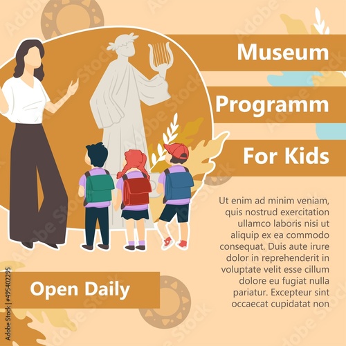 Museum program for kids, open daily exhibition