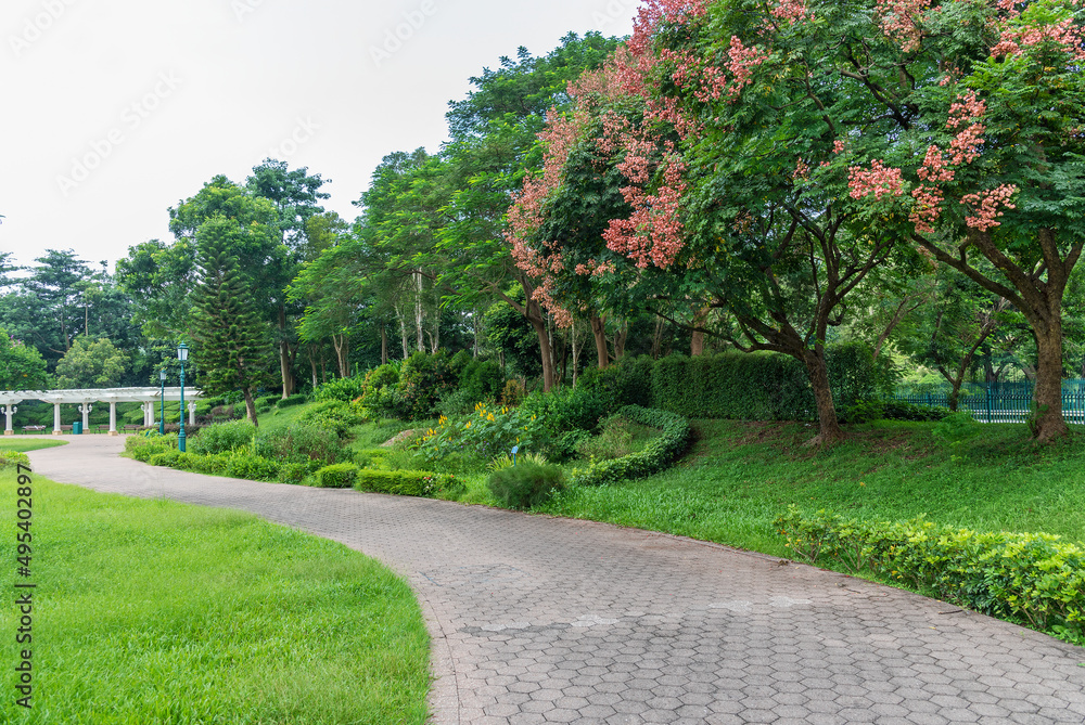 Path in public park in Hong Kong city