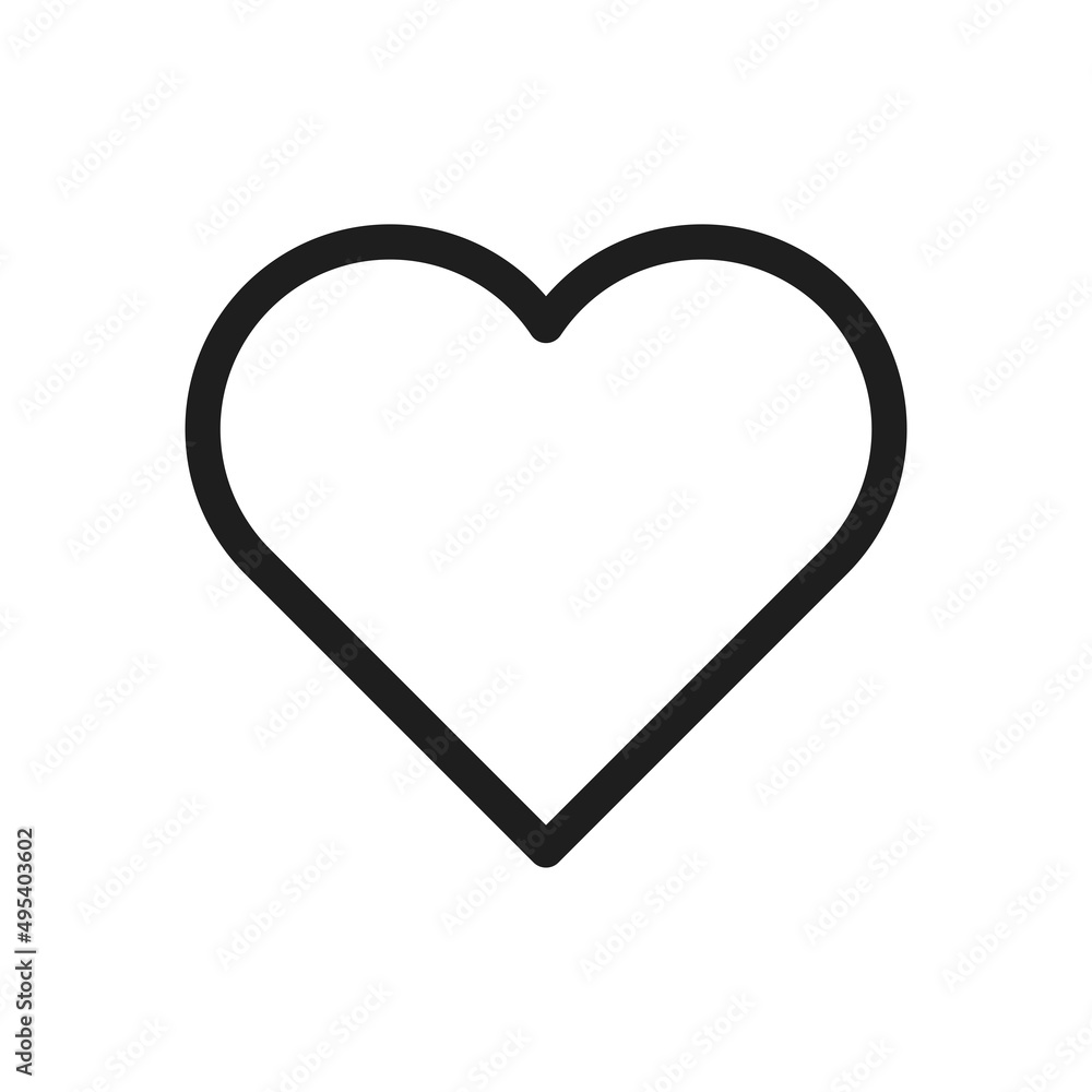 Heart icon in outline style. Love, like symbol. Vector illustration Heart icon in outline style. Love, like symbol. Vector illustration