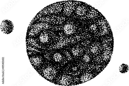 Solar System Planet Hand Drawn Dotwork Illustration