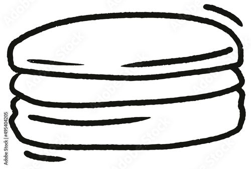 macaroon doodle line sketch hand drawn style. Vector illustration