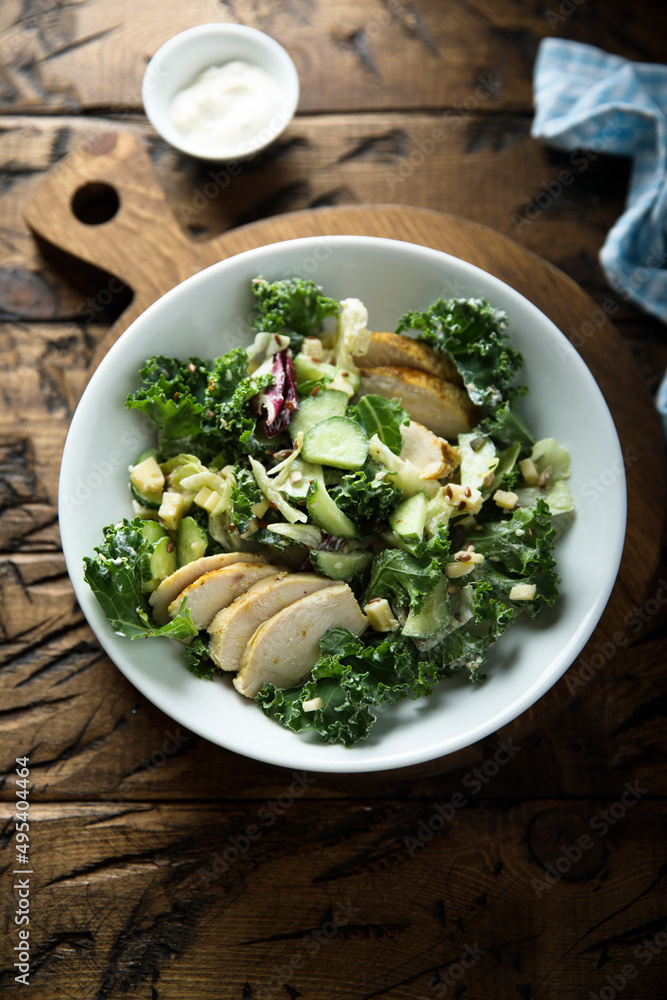 Healthy green salad with chicken Healthy green salad with chicken