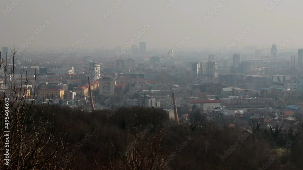 demolition of two factory chimney Located in a post-industrial area in zagreb demolition of two factory chimney Located in a post-industrial area in zagreb