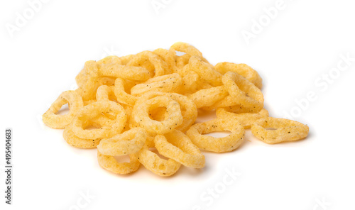Corn Rings Isolated, Puffs with Spices