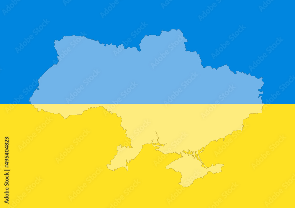 Ukraine flag map of ukraine and heart
