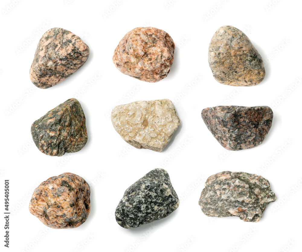 Stone Sea Pebbles Isolated Stone Sea Pebbles Isolated