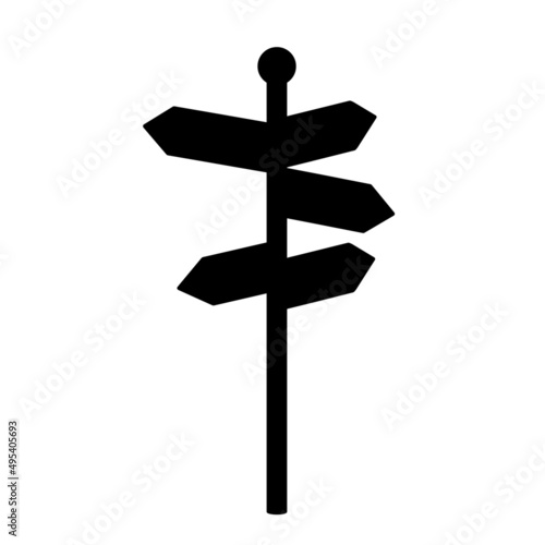 Road Direction Sign Icon