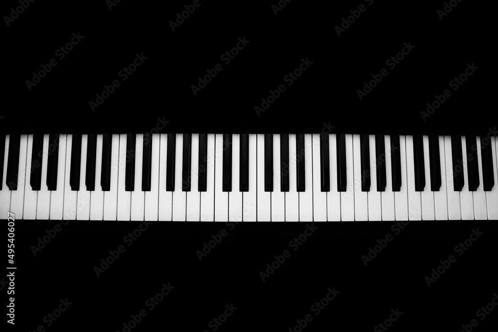 piano keys isolated on black piano keys isolated on black