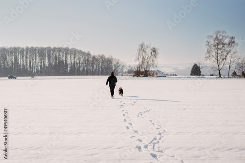 walking in the snow