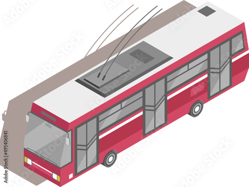 Trolleybus Isometric Illustration