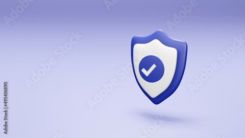 Modern 3d realistic shield protected, internet of things and cyber security concept.