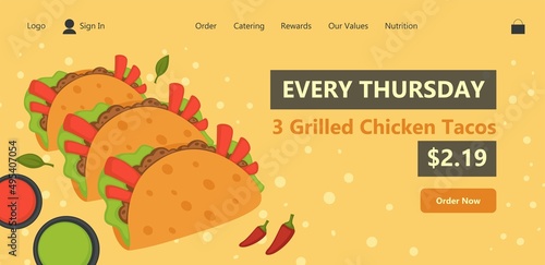 Every thursday grilled chicken tacos with discount