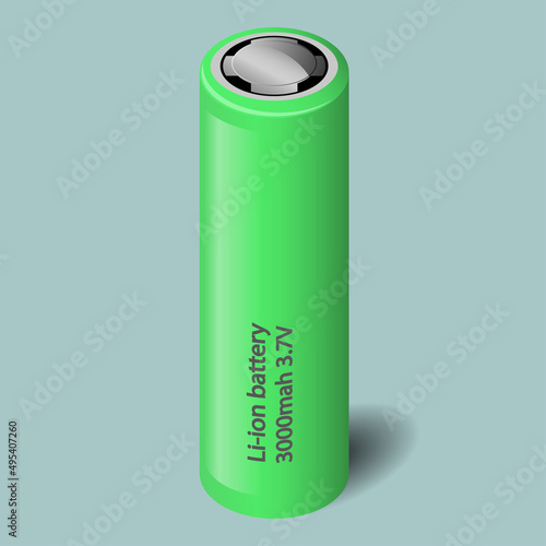 Green li-ion battery with inscription