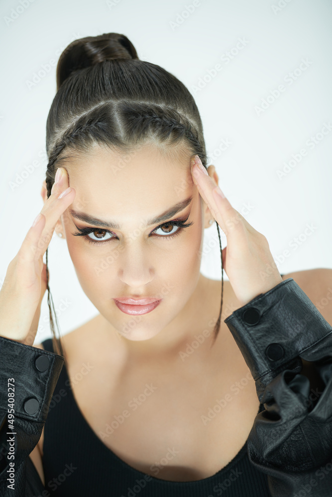 stylish brunette girl