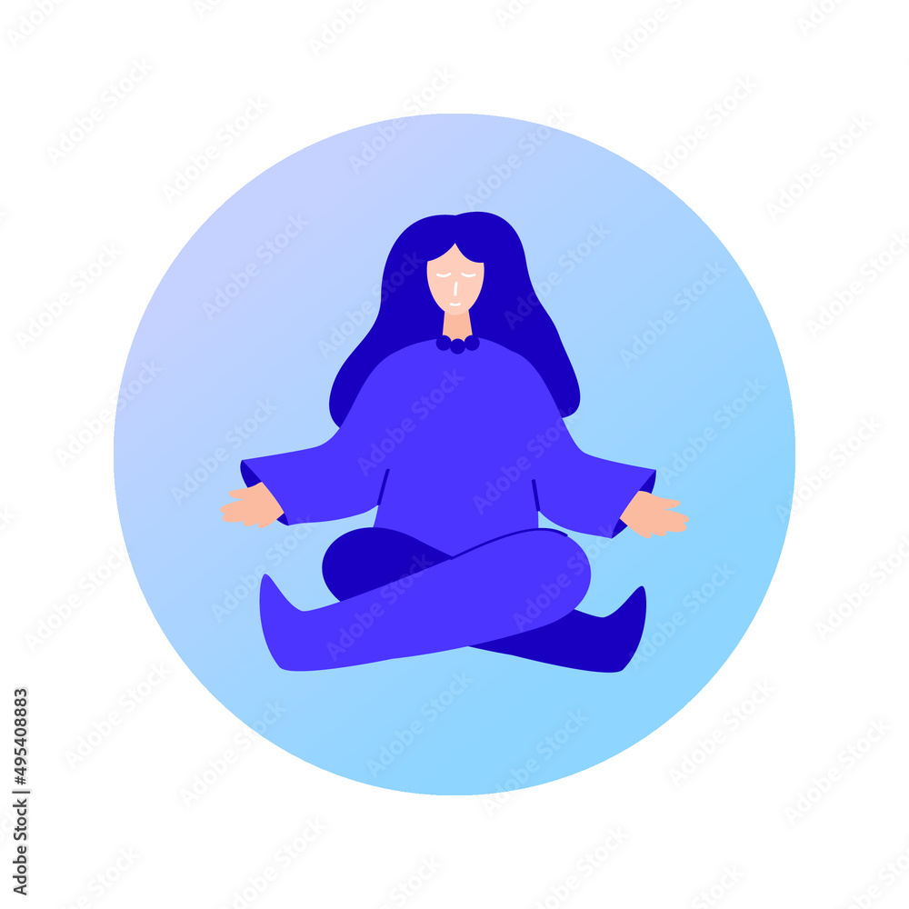 Meditation Woman Circle Icon
