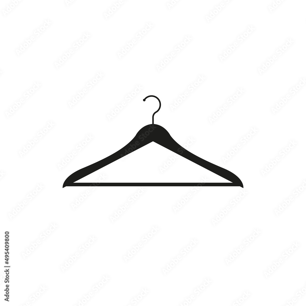 The clothes hanger icon. Simple flat vector illustration on a white background The clothes hanger icon. Simple flat vector illustration on a white background