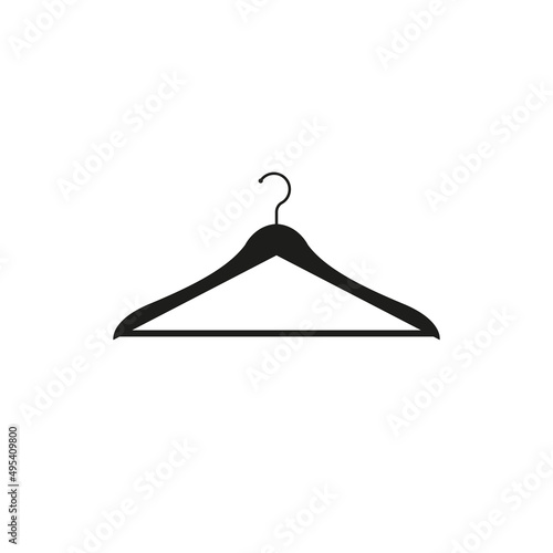The clothes hanger icon. Simple flat vector illustration on a white background