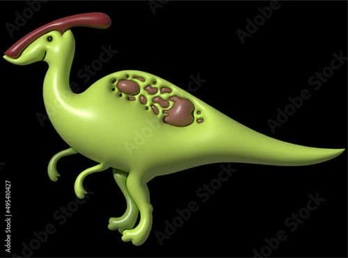 3D Prehistoric animal dinosaurus. illustration for the children