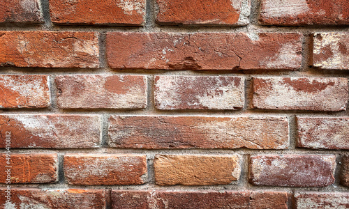 background of the wall with laying of red bricks