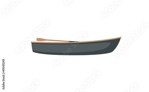 Fotografia Wooden dinghy in flat style on a white background