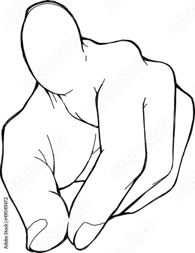 指を差す（正面）