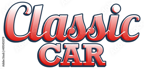 Classic car typography design