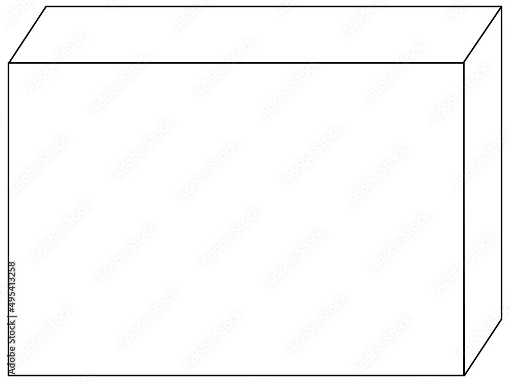 Rectangular prism shape doodle outline for colouring Rectangular prism shape doodle outline for colouring