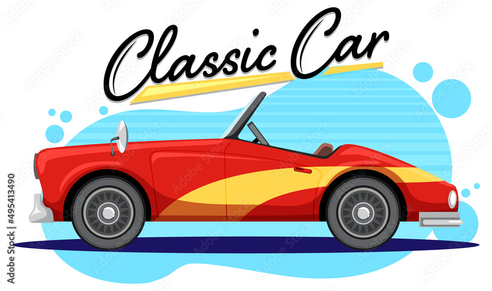 Fototapeta premium Classic car concept with old car side view