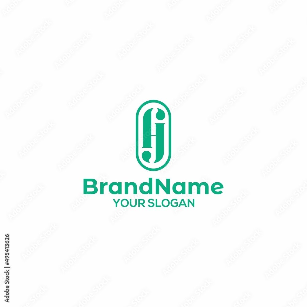 HJ logo letter monogram design Vector HJ logo letter monogram design Vector