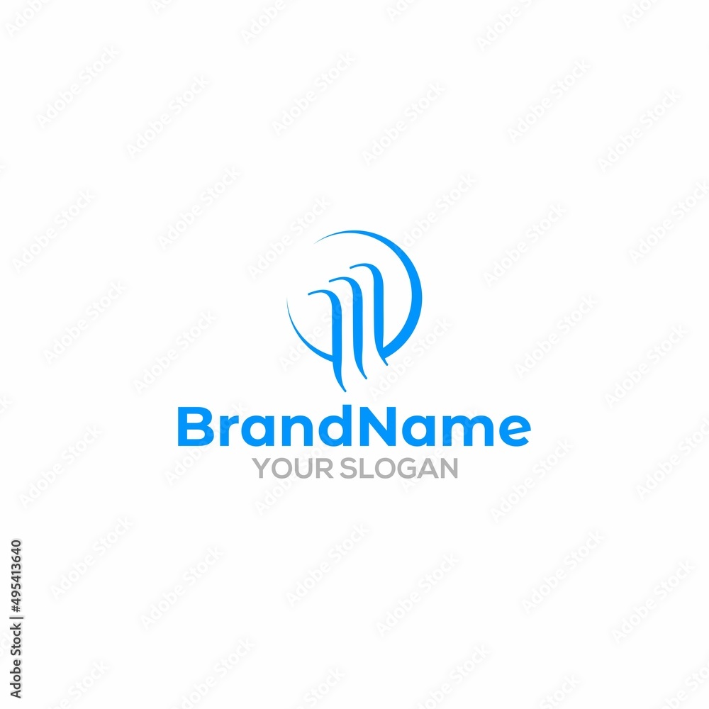 M Waterfall Logo Design Vector M Waterfall Logo Design Vector
