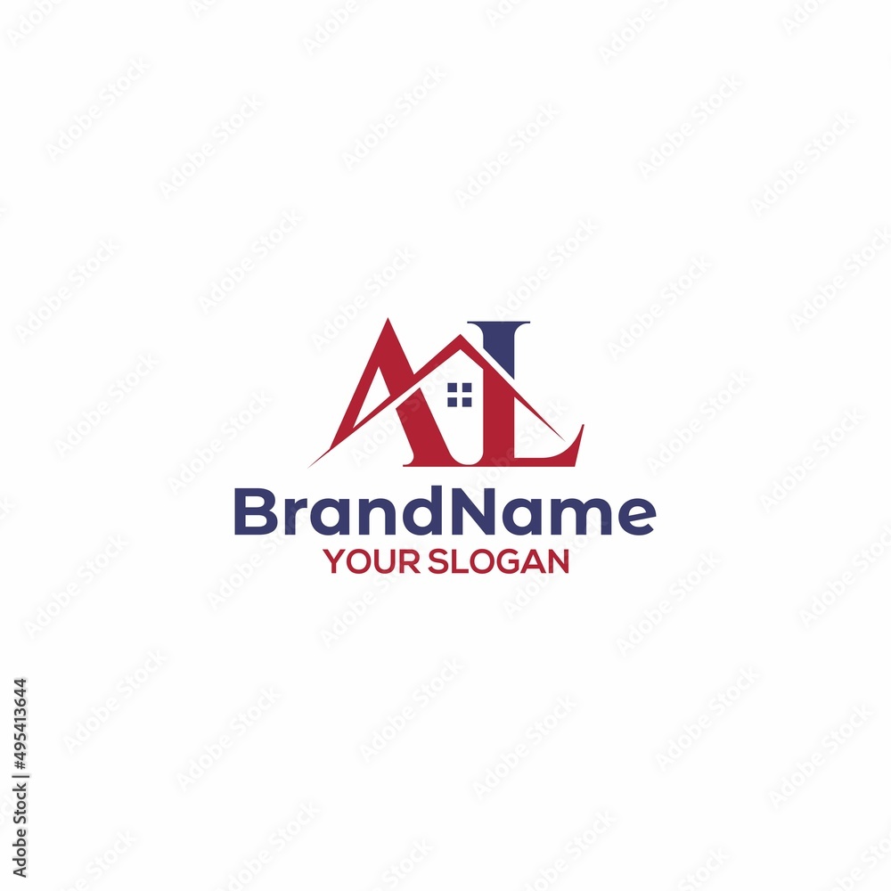A and L Real Roof Window Logo Design Vector A and L Real Roof Window Logo Design Vector