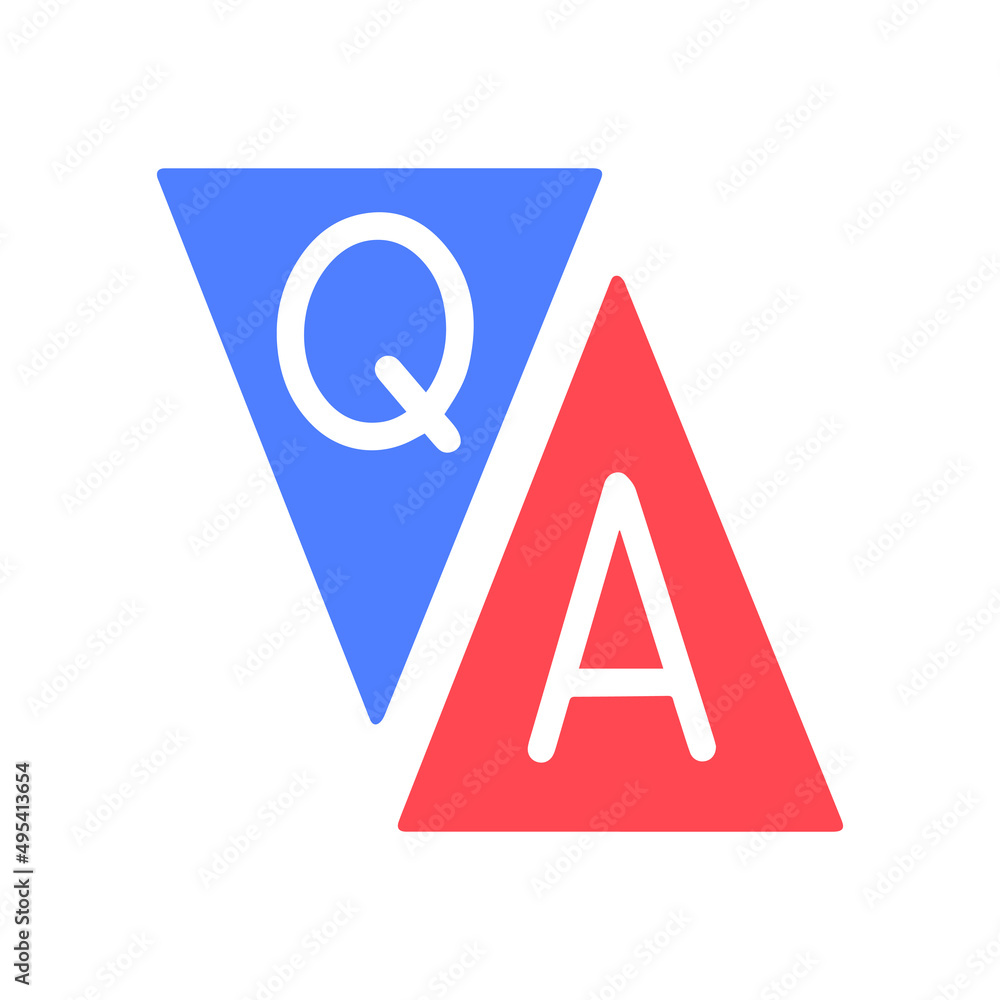 Q and A icon. Question and answer hand drawn illustration.
