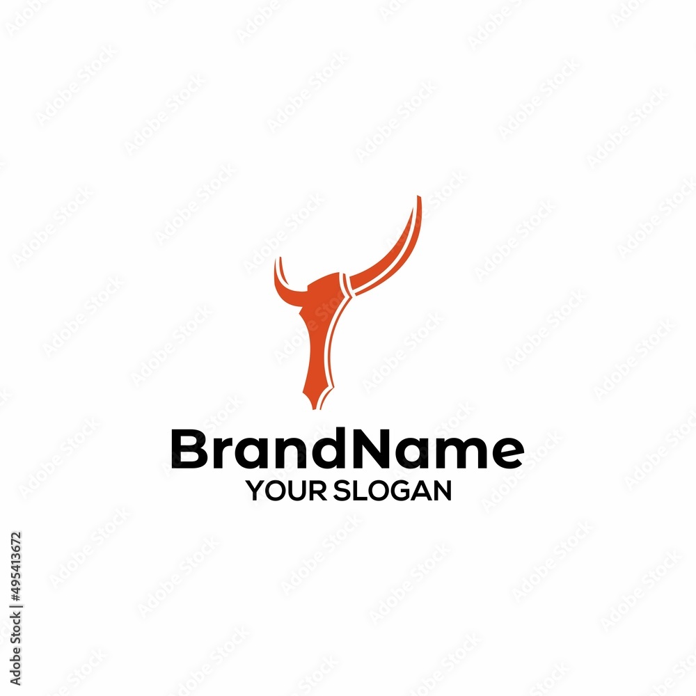 Obraz premium Abstract bull horn Logo Design Vector