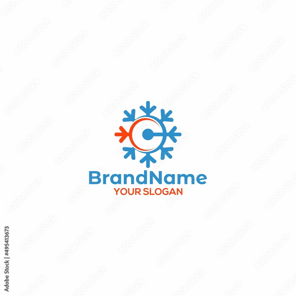 C Snowflake Logo Design Vector C Snowflake Logo Design Vector
