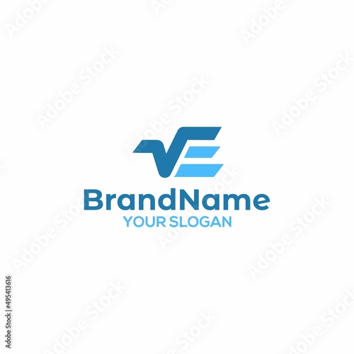VE Square Root Logo Design Vector